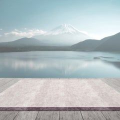 Plain Contemporary Silk Rug Scandinavian Modern, Color Block Lavanda, auf Lager