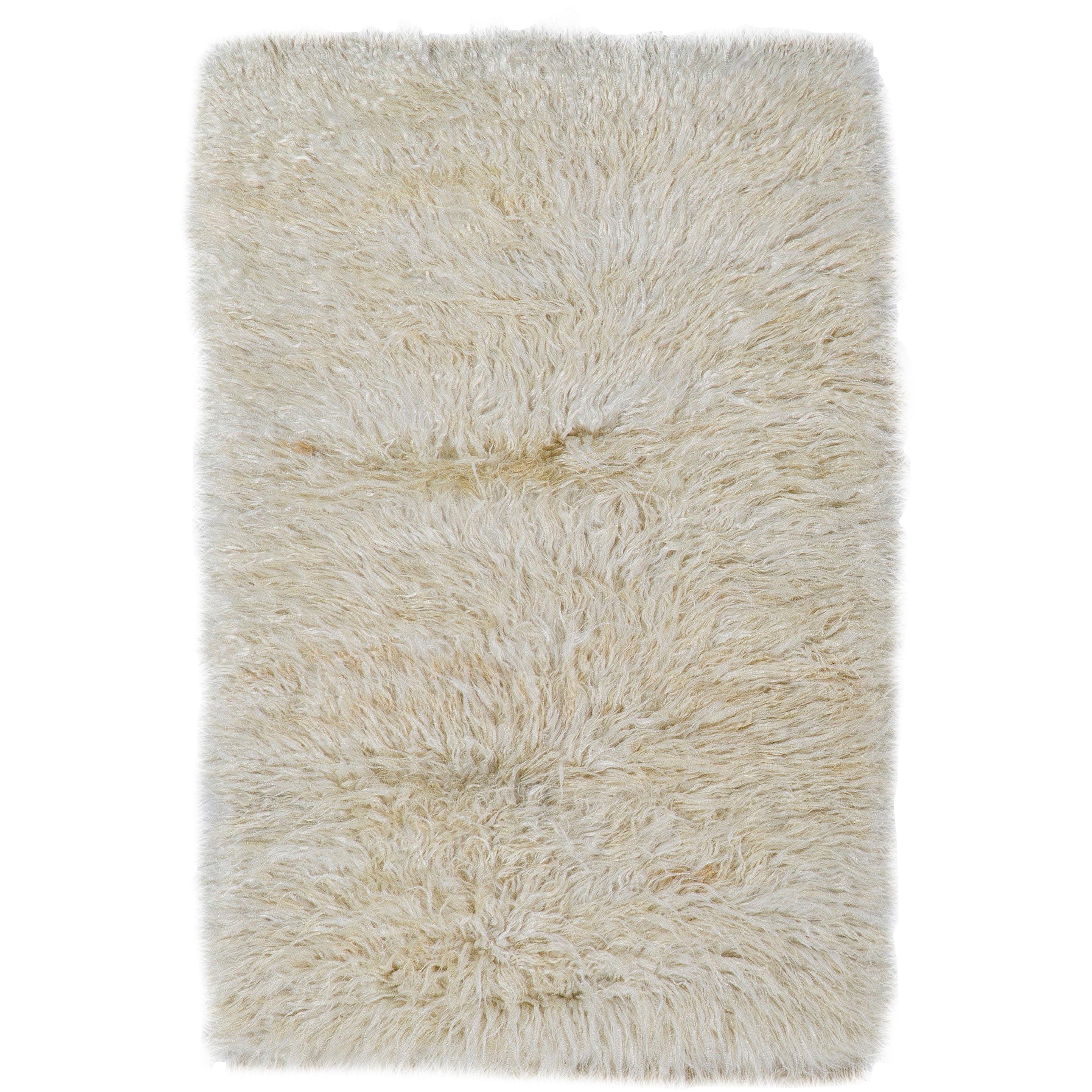 Shag Pile Mohair Rug. Made of Natural Undyed Mohair Wool. Custom Options Avail.