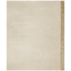 Plain Hand Knotted Bamboo Silk Rug - Breton Gold, in Stock