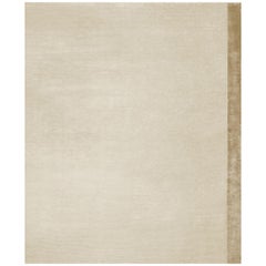 Plain Hand Knotted Bamboo Silk Rug - Breton Gold, Medium, in Stock