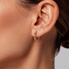 Plain Huggie 14K (or 18k upon request) Yellow Gold Hoop Earrings