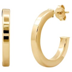 Plain Huggie 14K (or 18k upon request) Yellow Gold Hoop Earrings