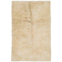 Plain Ivory Tulu Rug Made of Natural Undyed Wool