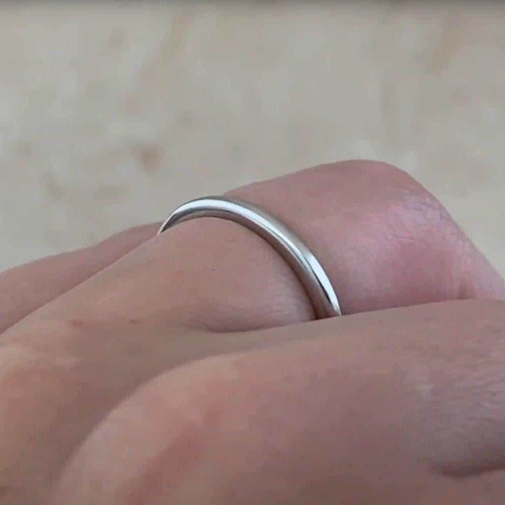 Plain Wedding Band, Platinum In Excellent Condition For Sale In New York, NY