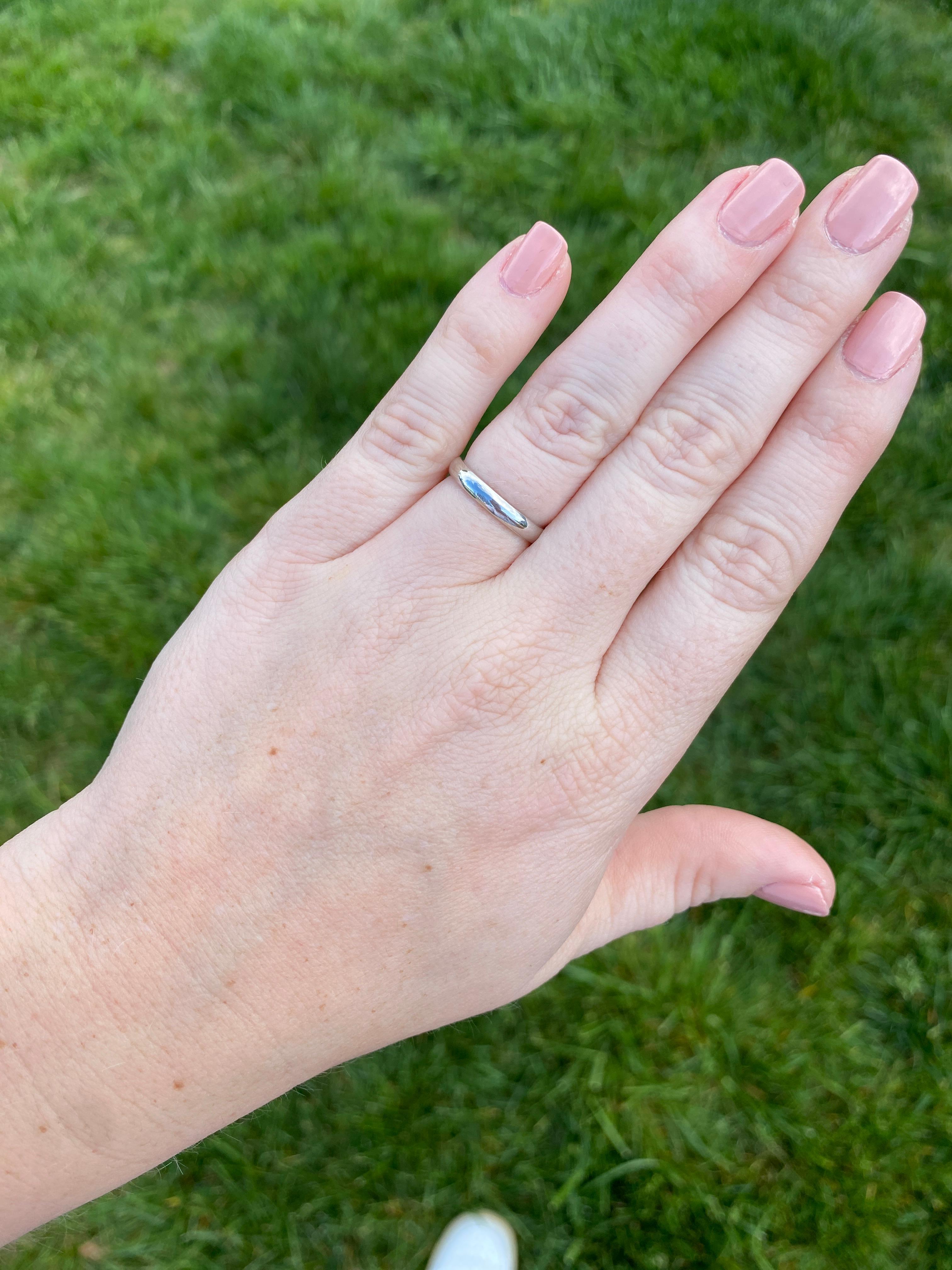 Plain Wedding Band, Platinum, Ring, Plain Platinum Band, Wide Platinum For Sale 1