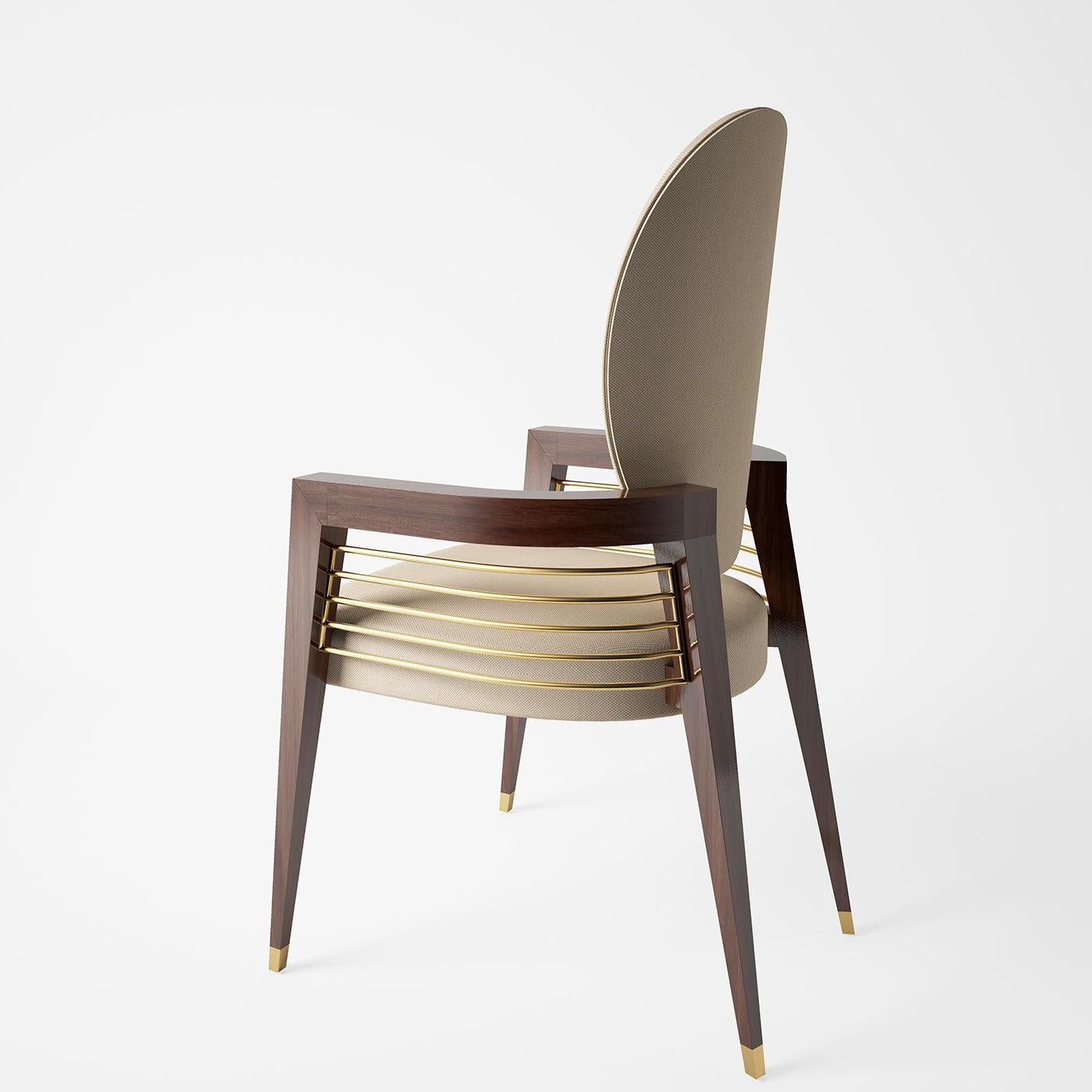 The perfect complement to the Venice Round Dining Table by the same designer, Valerio Andriani, this sublime armchair will add unparalleled charm and refinement to an elegant contemporary interior. Handcrafted of fine Walnut wood finished in a