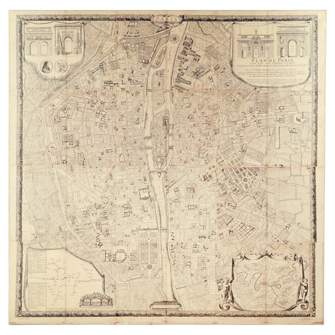 "Plan de Paris" - Antique Recreation of a Map of Paris