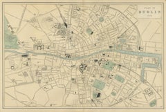 Plan of Dublin – Large Scale Victorian City Map, G.Bacon, Ordnance Atlas, 1885