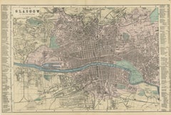 Plan of Glasgow – Large Scale Victorian City Map, George W. Bacon, 1885