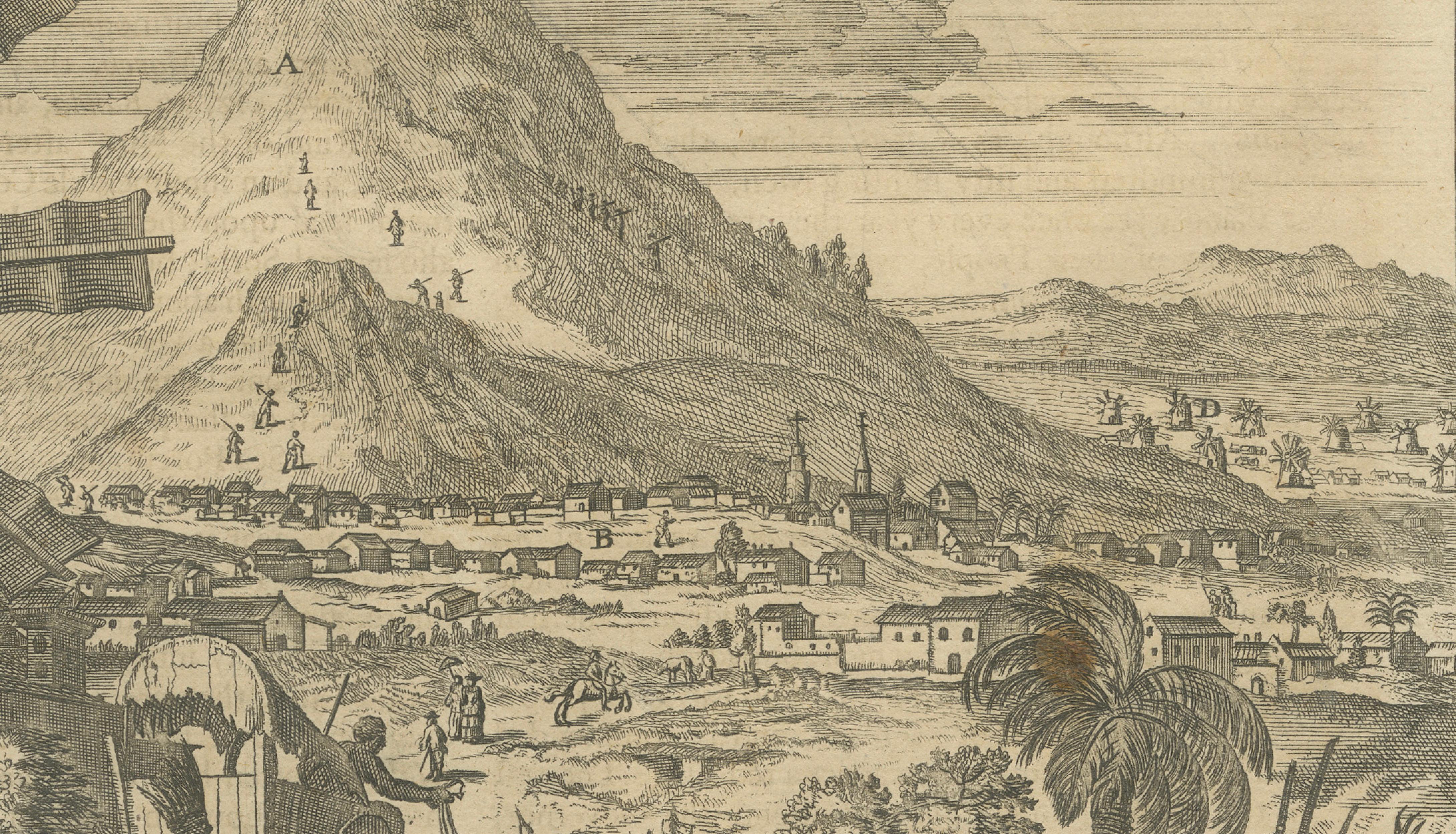 Plan of Lima and View of Potosí – Peru & Bolivia City Plan and Mining View, 1750