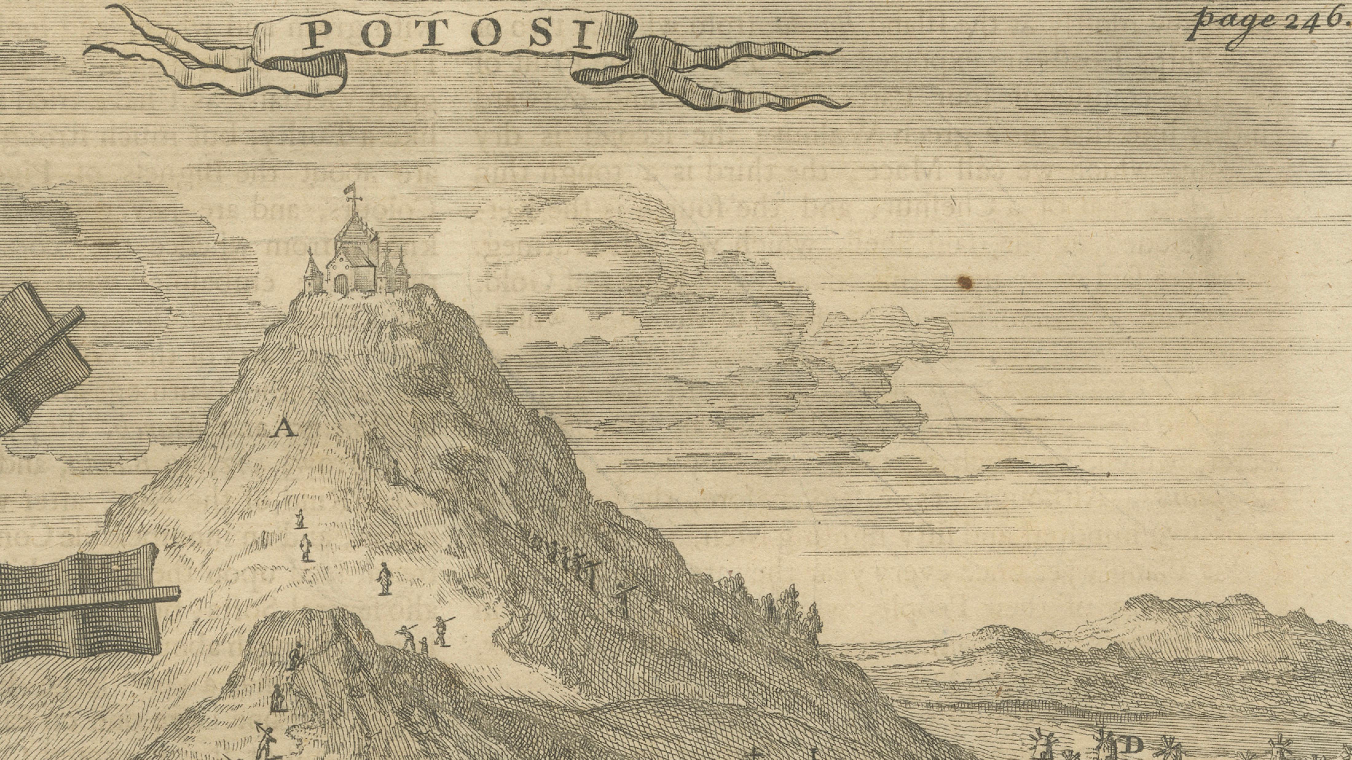 Plan of Lima and View of Potosí – Peru & Bolivia City Plan and Mining View, 1750