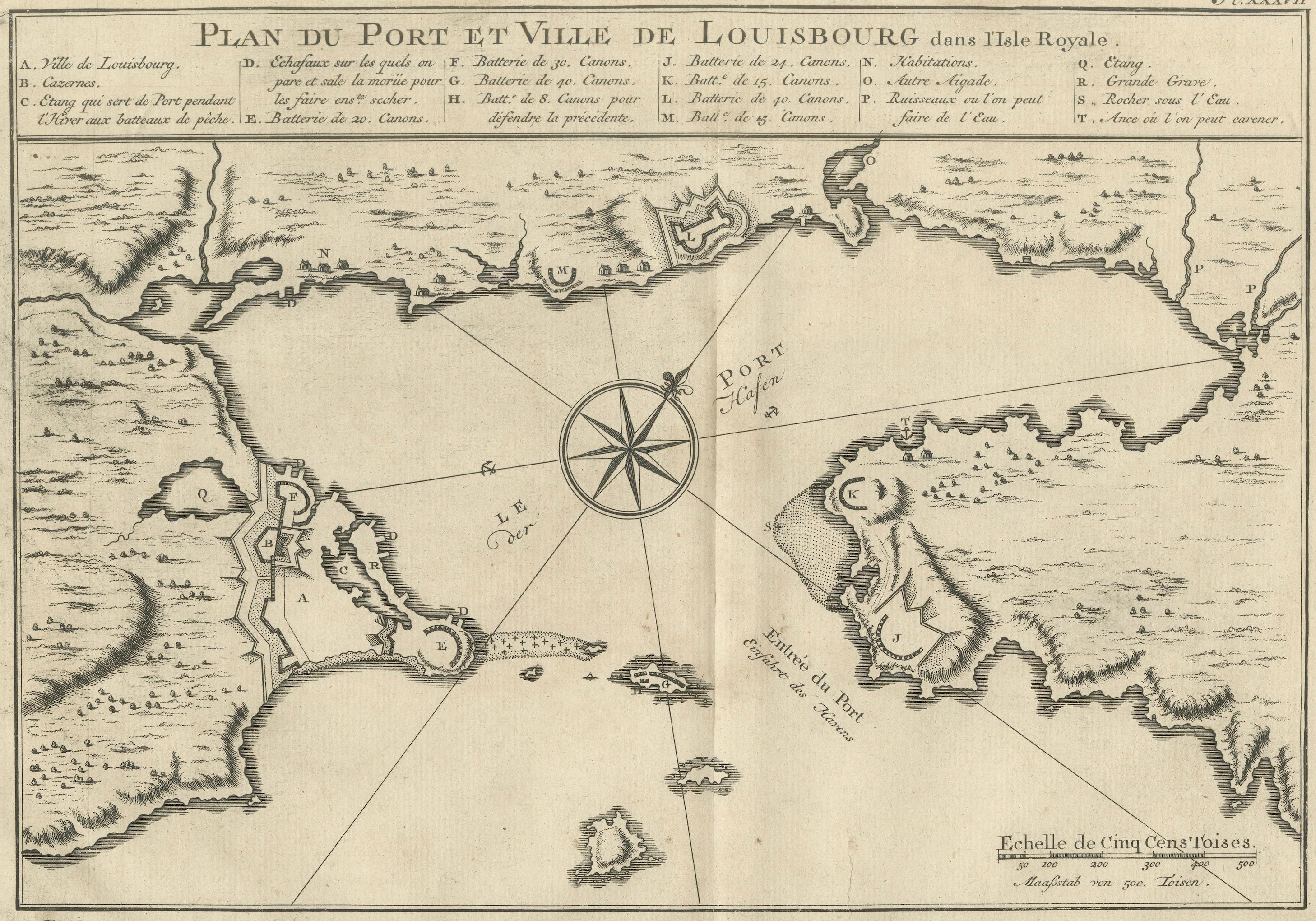 Plan of Louisbourg Harbor and Fortress, Cape Breton Island, c.1756