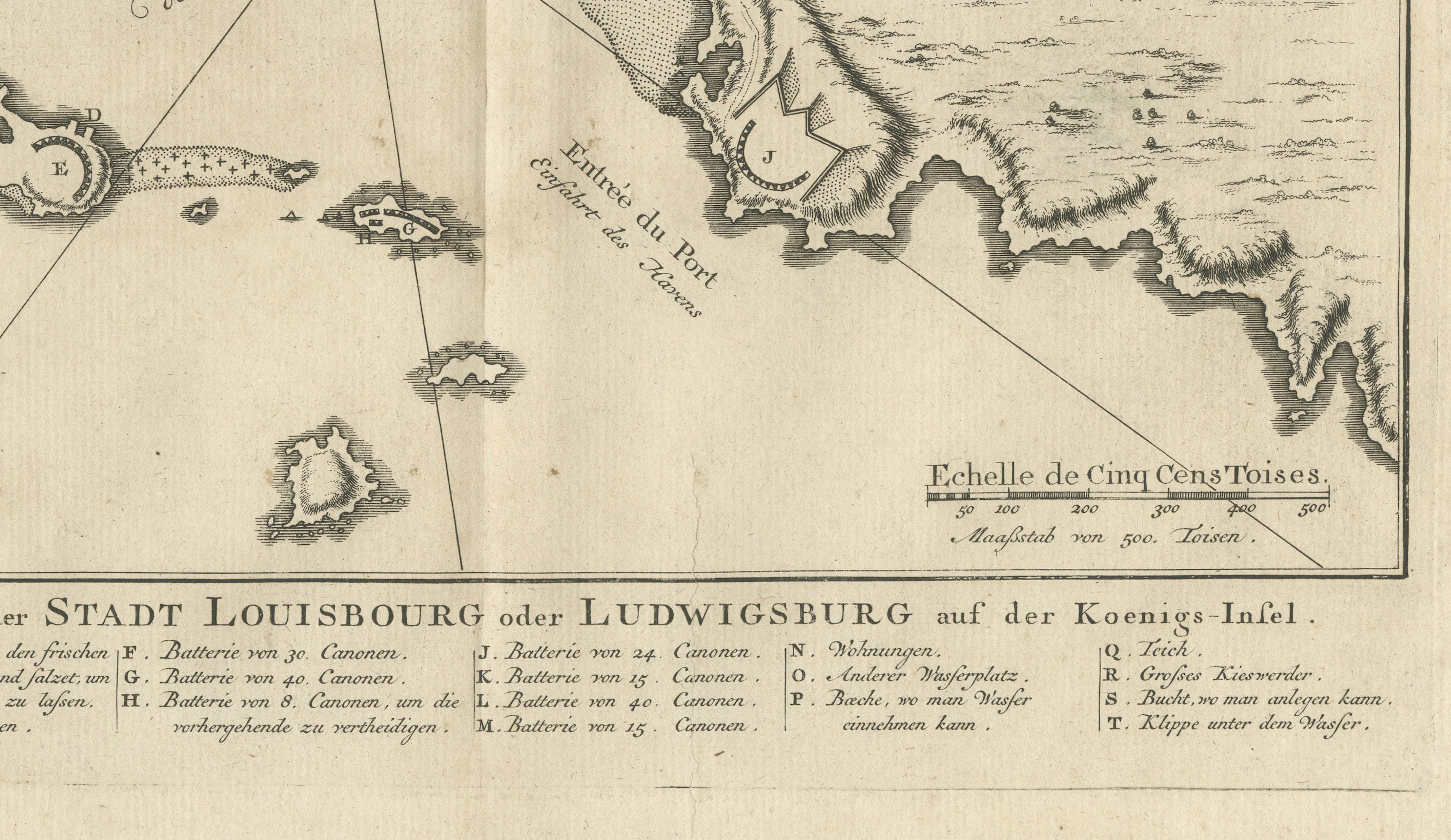 Plan of Louisbourg Harbor and Fortress, Cape Breton Island, c.1756