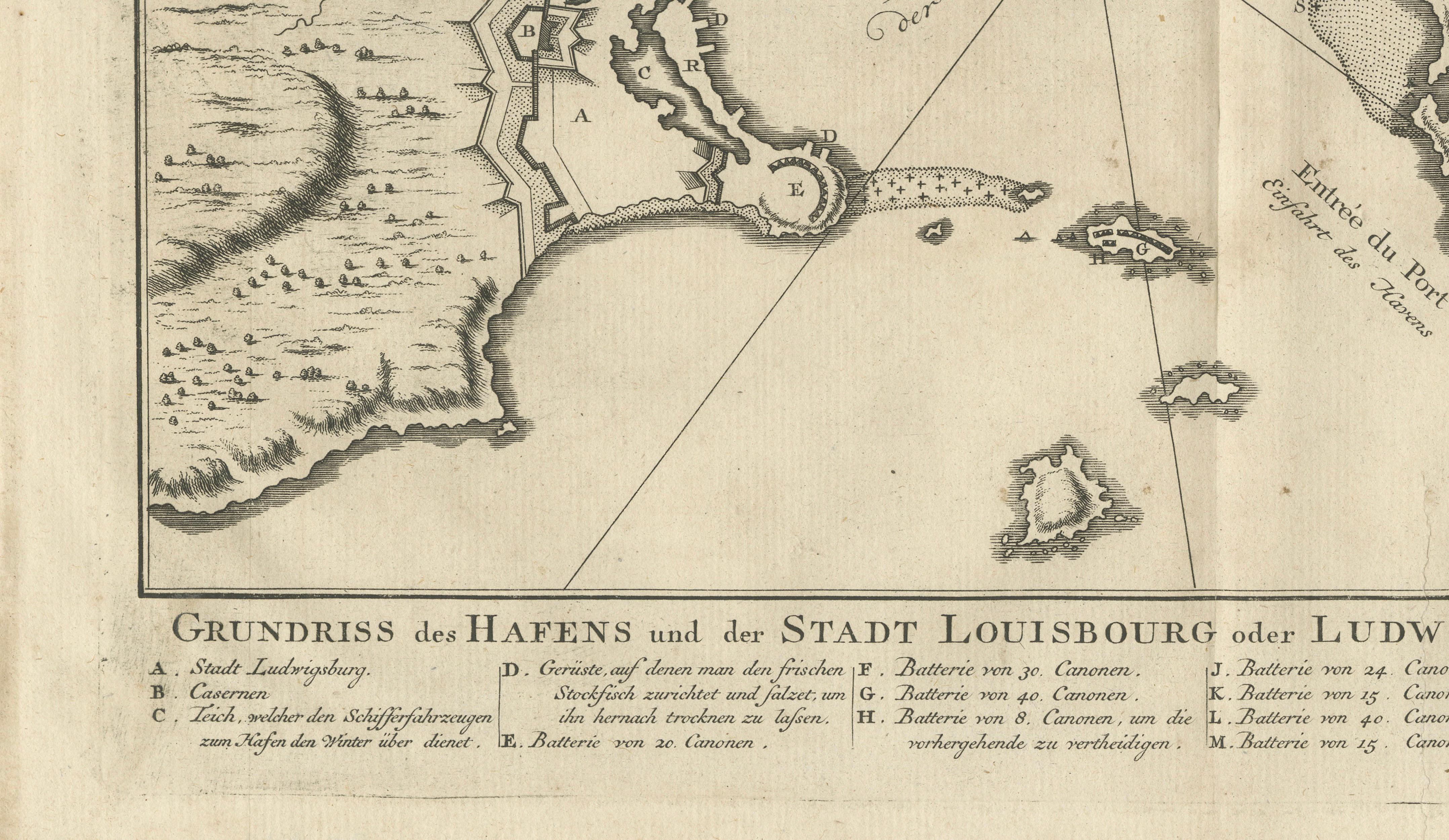 Plan of Louisbourg Harbor and Fortress, Cape Breton Island, c.1756