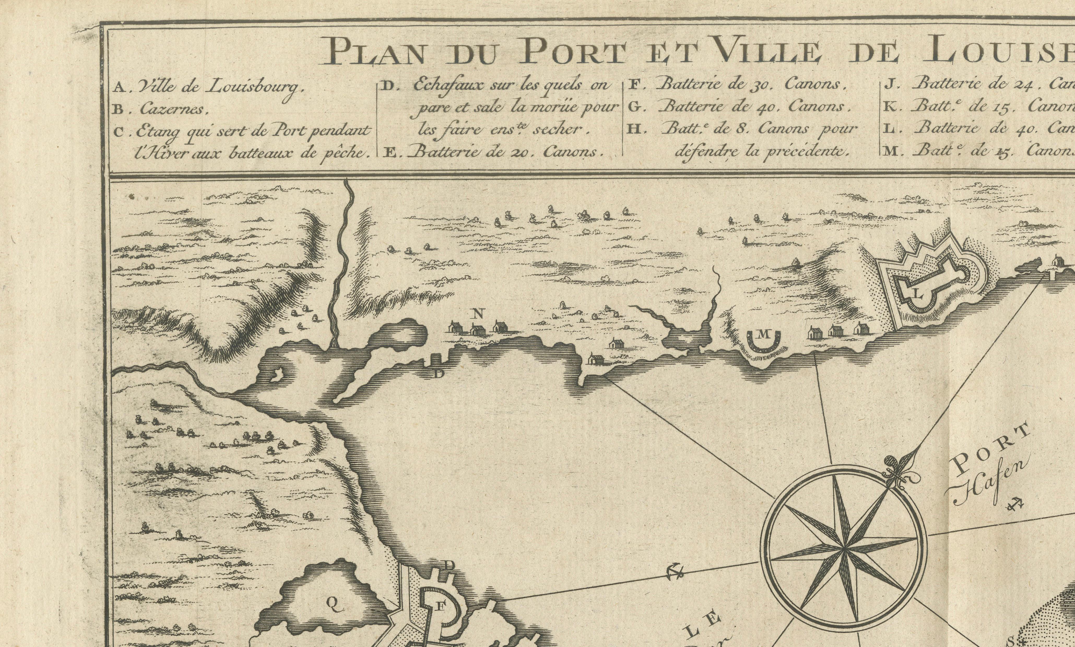Plan of Louisbourg Harbor and Fortress, Cape Breton Island, c.1756