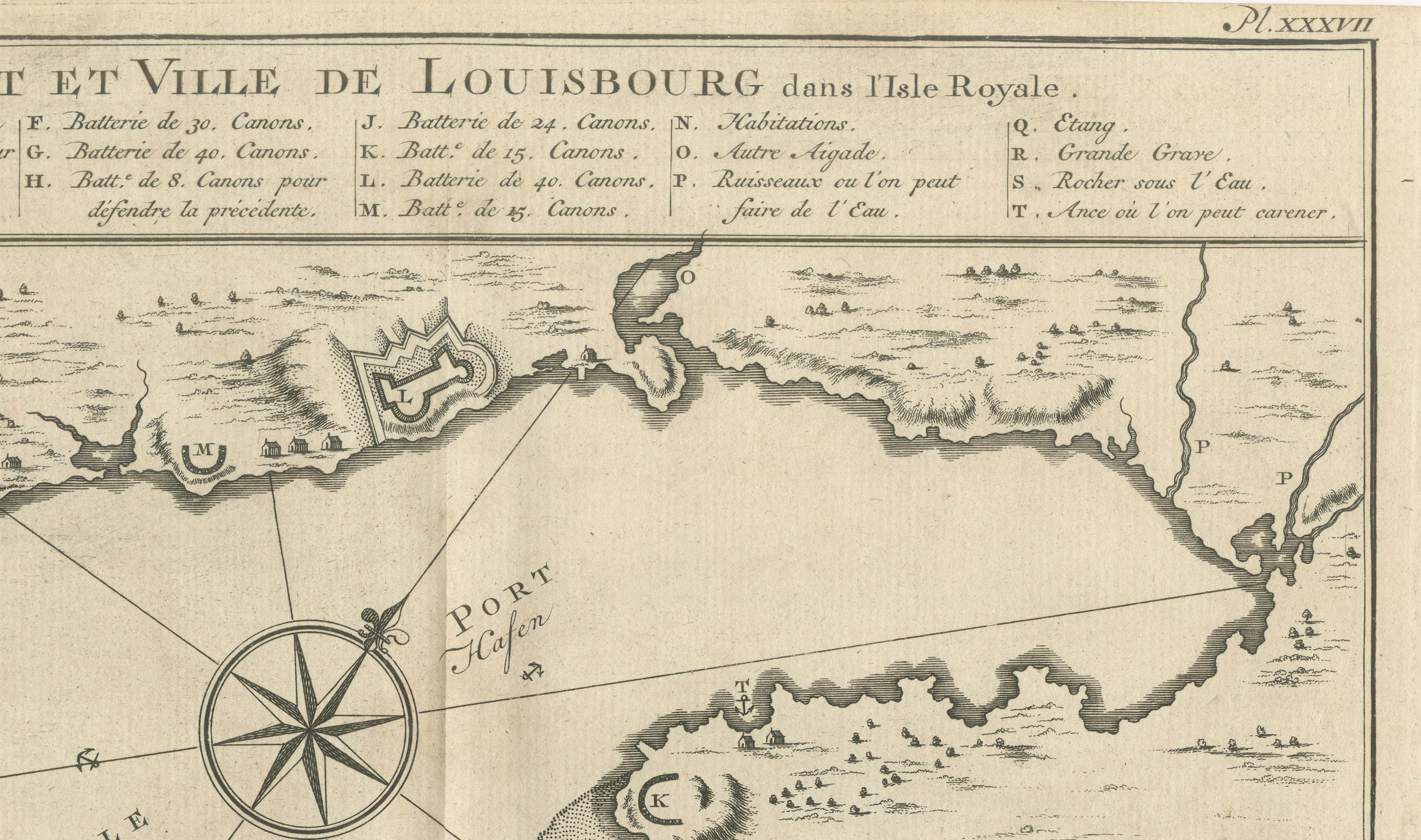 Plan of Louisbourg Harbor and Fortress, Cape Breton Island, c.1756