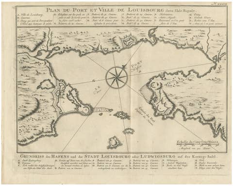 Plan of Louisbourg Harbor and Fortress, Cape Breton Island, c.1756