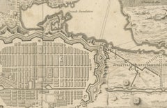 Plan of Pondicherry Fortifications and Attacks, France, c.1750