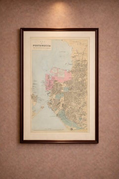 Plan of Portsmouth – Antique Town Map, George W. Bacon, Ordnance Atlas, 1885