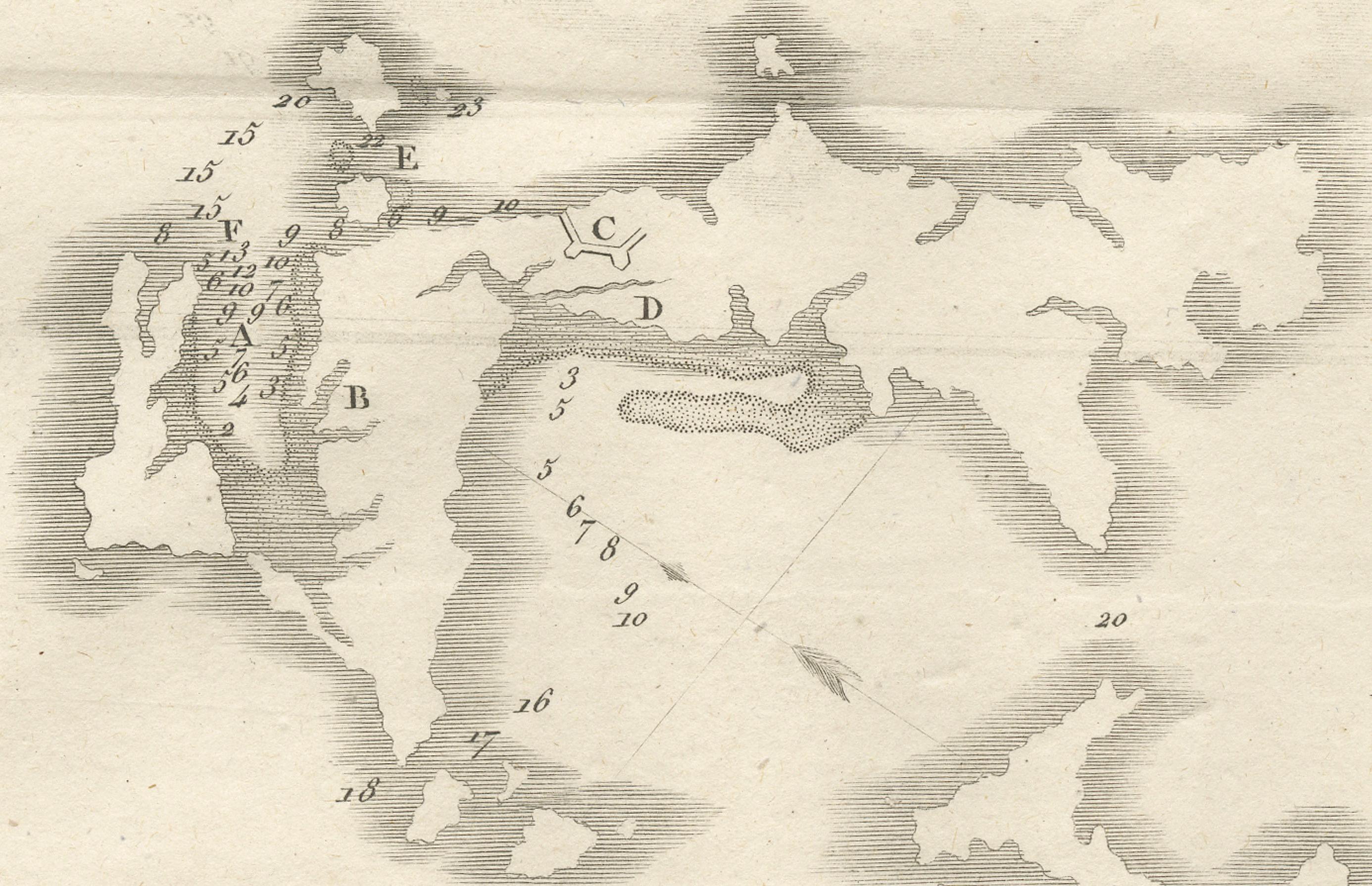 XVIIIe siècle Plan de Poulo Condore (île de Côn Sơn) - Gravure française ancienne, vers 1790 en vente