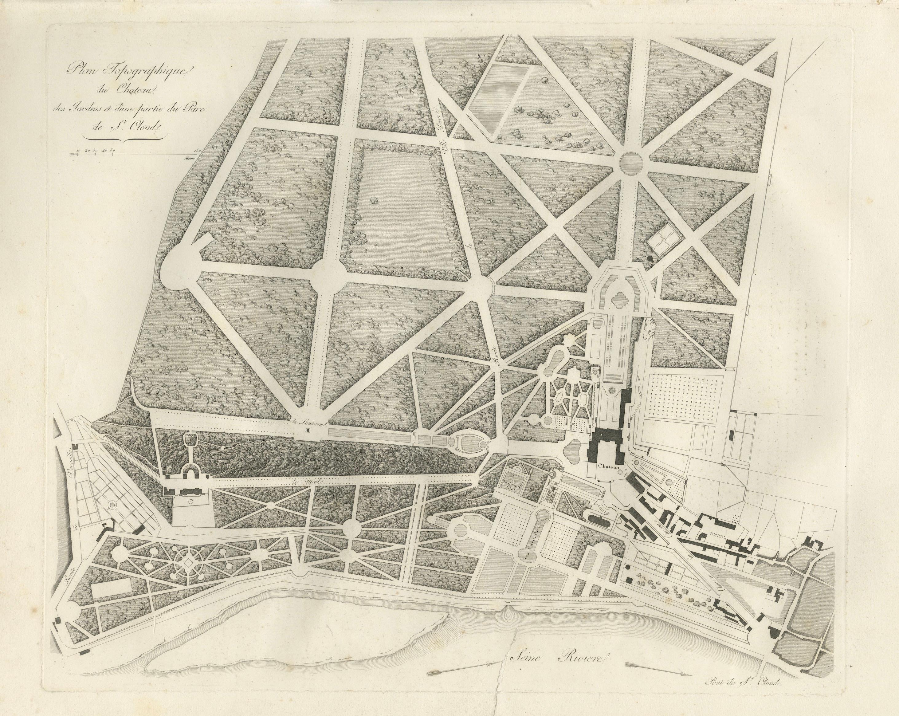 Plan of the Château and Gardens of Saint-Cloud by Baltard, Paris, 1803
