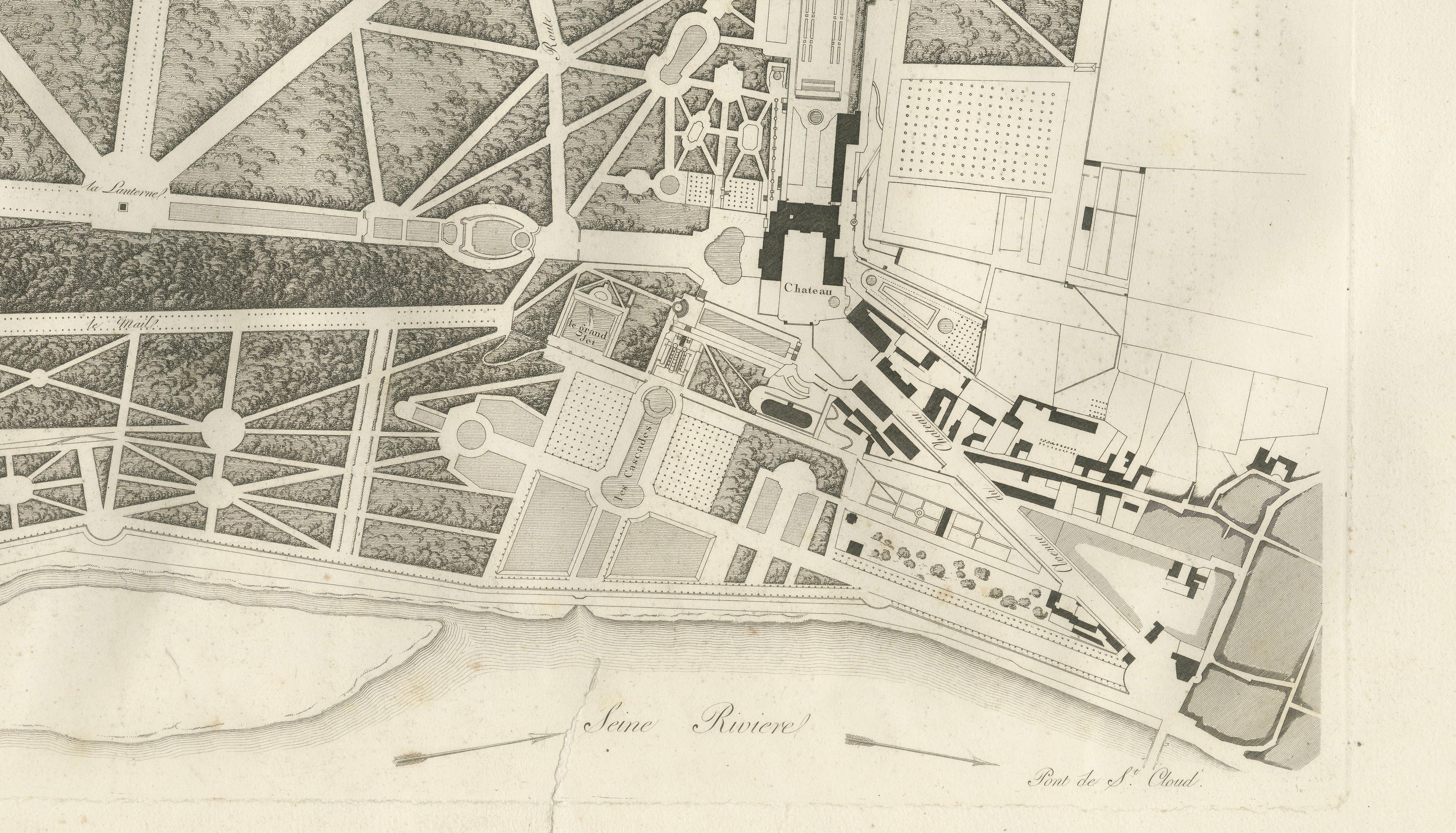 Plan of the Château and Gardens of Saint-Cloud by Baltard, Paris, 1803
