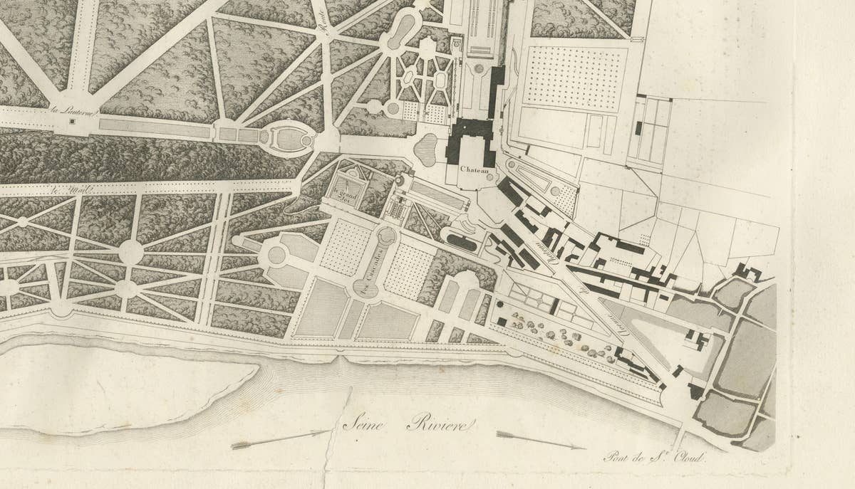 Plan of the Château and Gardens of Saint-Cloud by Baltard, Paris, 1803