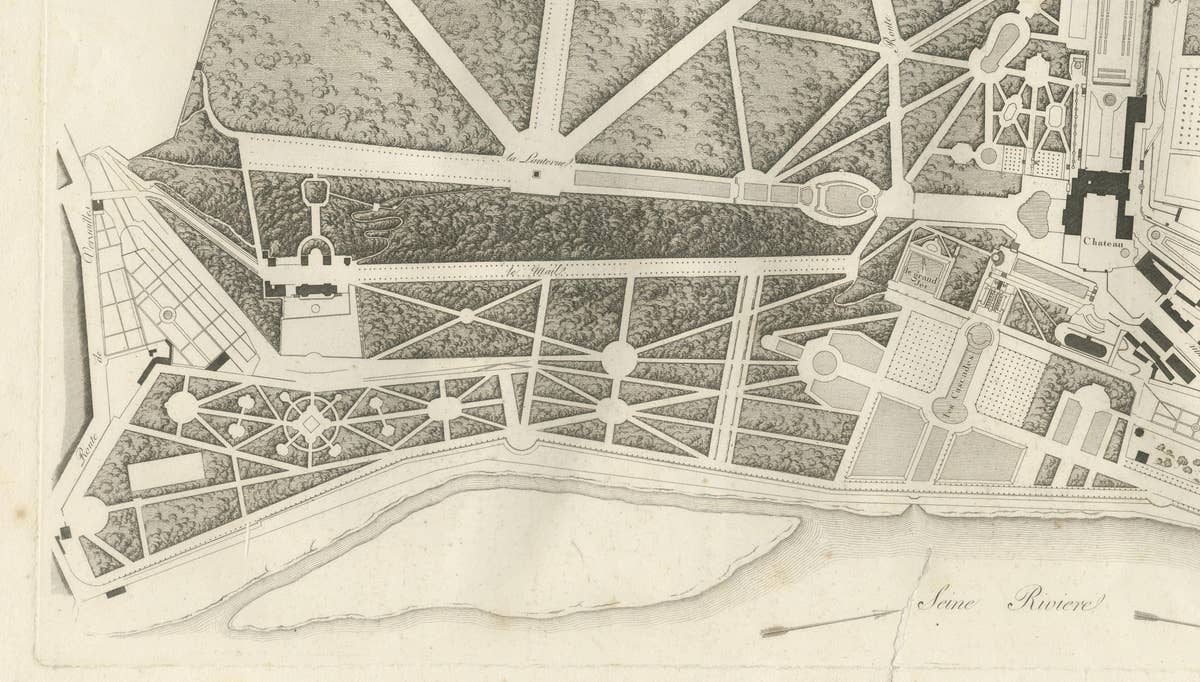 Plan of the Château and Gardens of Saint-Cloud by Baltard, Paris, 1803