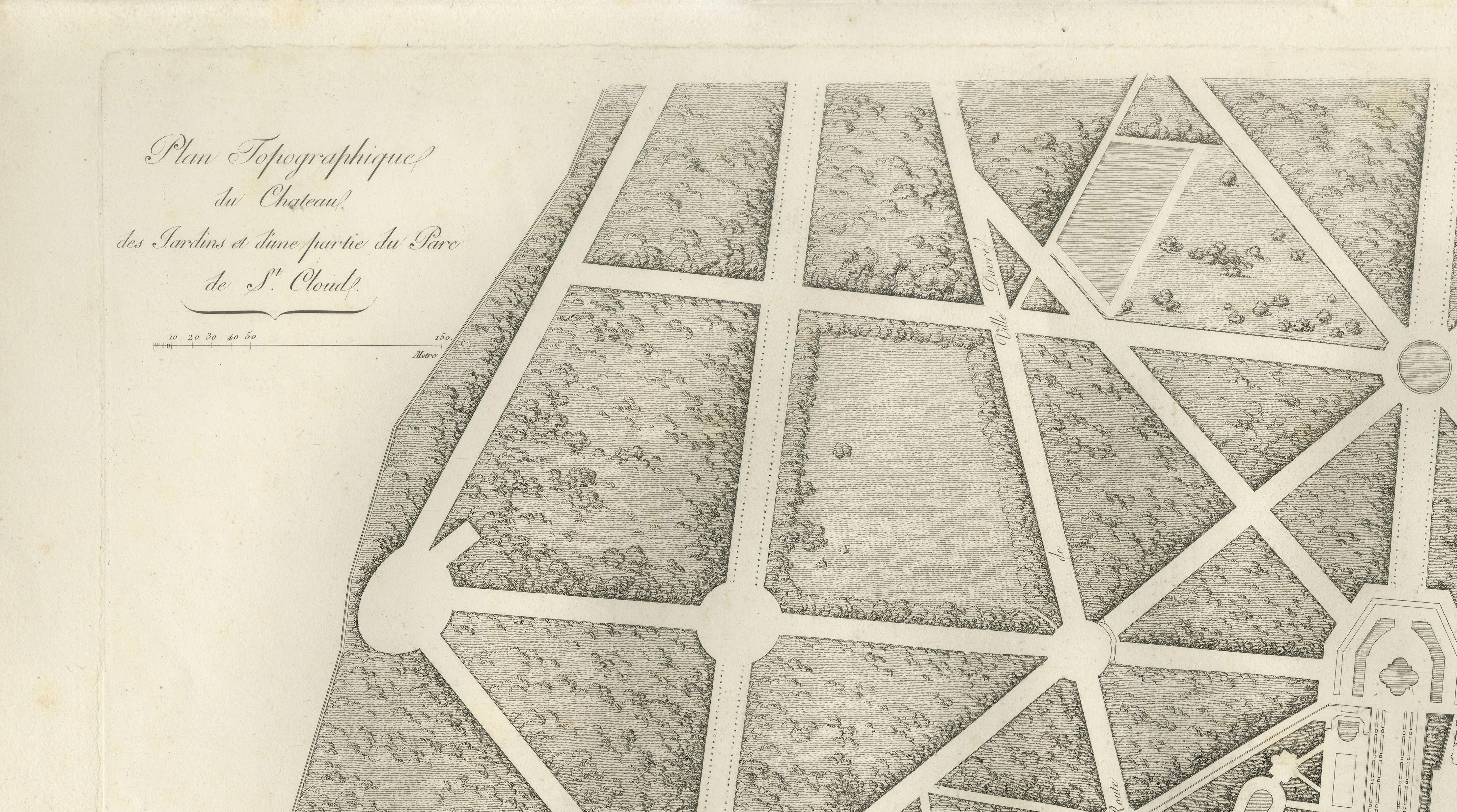 Plan of the Château and Gardens of Saint-Cloud by Baltard, Paris, 1803