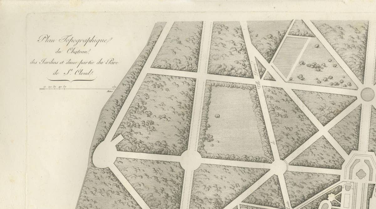 Plan of the Château and Gardens of Saint-Cloud by Baltard, Paris, 1803