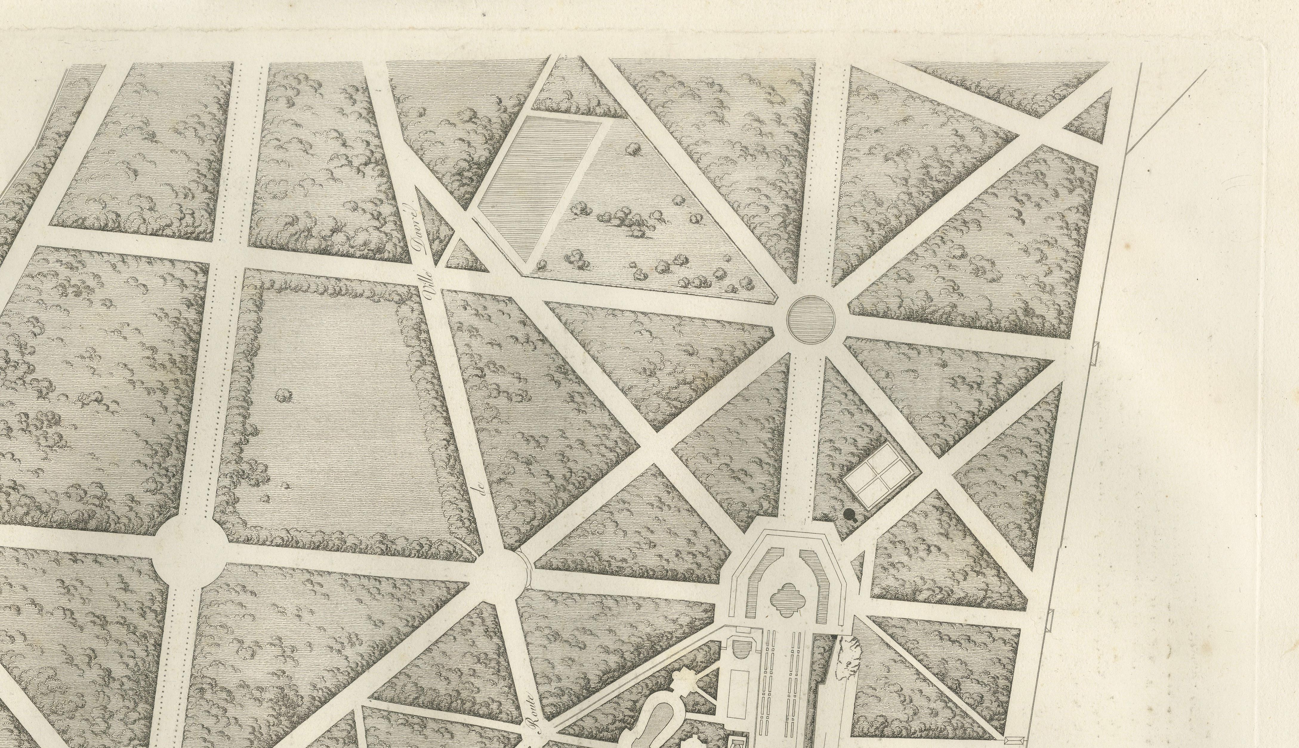 Plan of the Château and Gardens of Saint-Cloud by Baltard, Paris, 1803