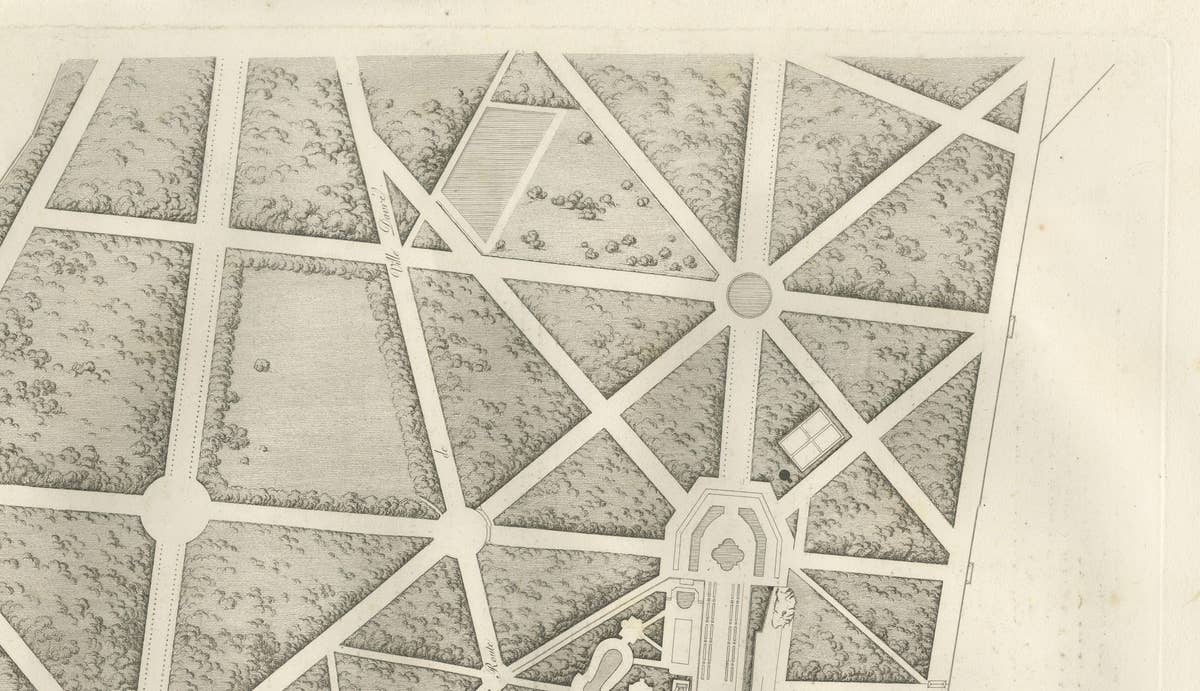 Plan of the Château and Gardens of Saint-Cloud by Baltard, Paris, 1803