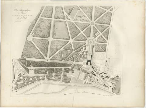 Plan of the Château and Gardens of Saint-Cloud by Baltard, Paris, 1803
