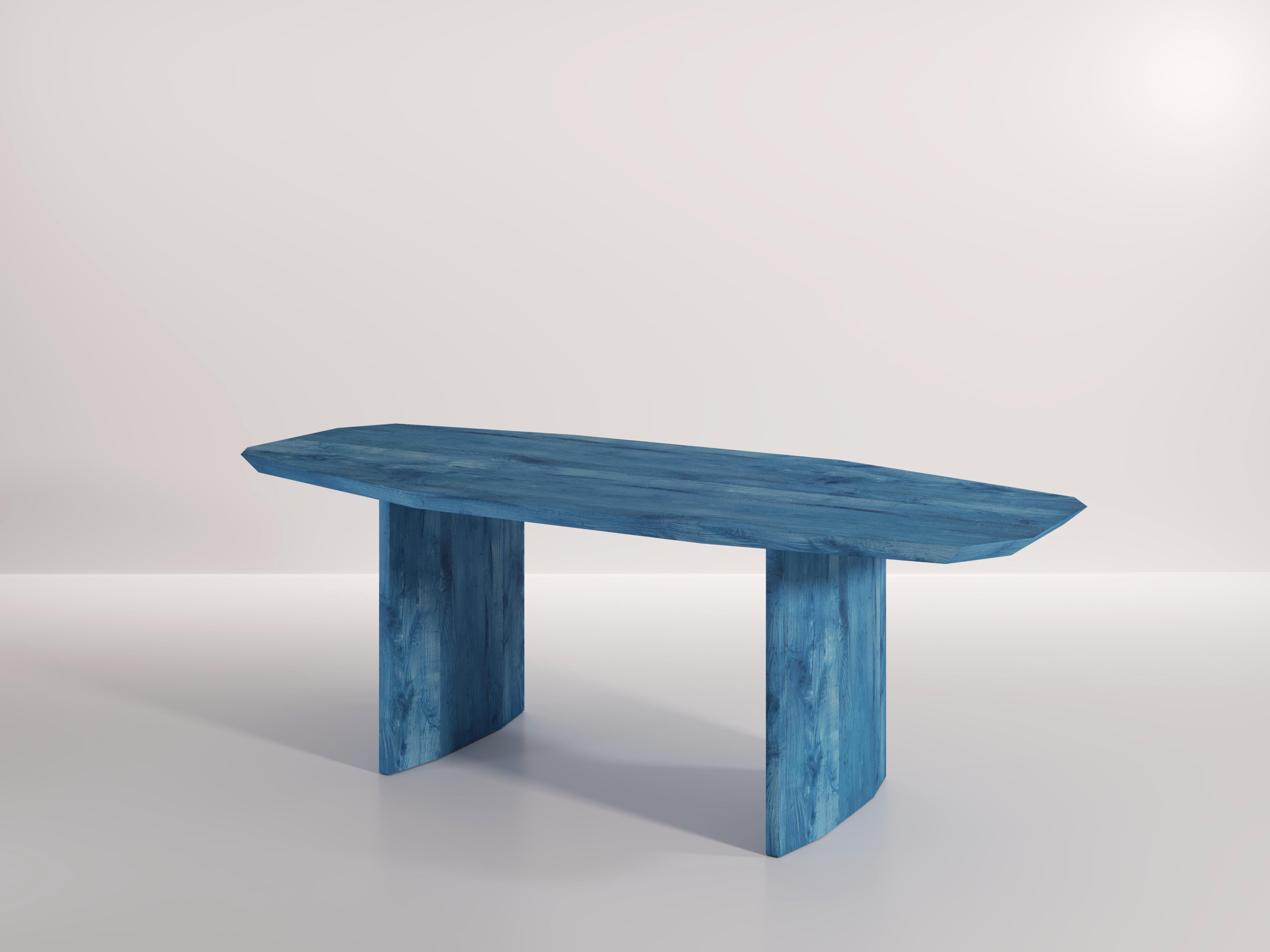 Planar 001 dining table is completely handmade in Italy with recovered solid wood. The piece once assembled is oiled and finished by hand to make it durable over time. 
Solid wood comes from recovered trees that have fallen due to natural events or