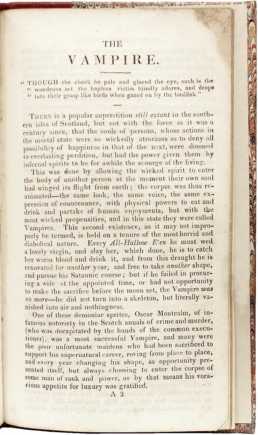 British PLANCHE - The Vampire; or Bride of the isles - 1820 - FIRST AND ONLY EDITION For Sale