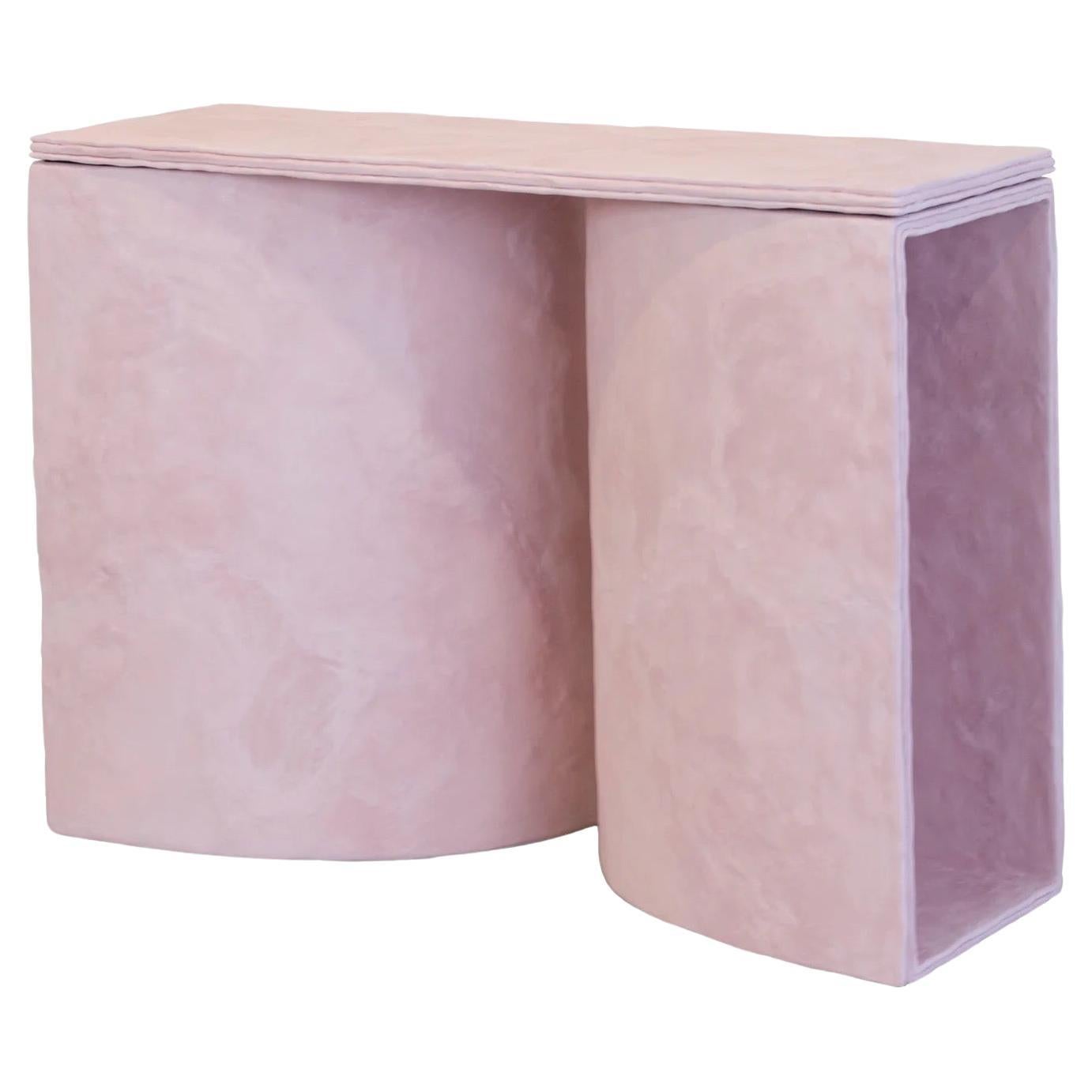 PLANE Konsolen-/Konsolentisch aus rosa Zement von Bailey Fontaine REPby Tuleste Factory