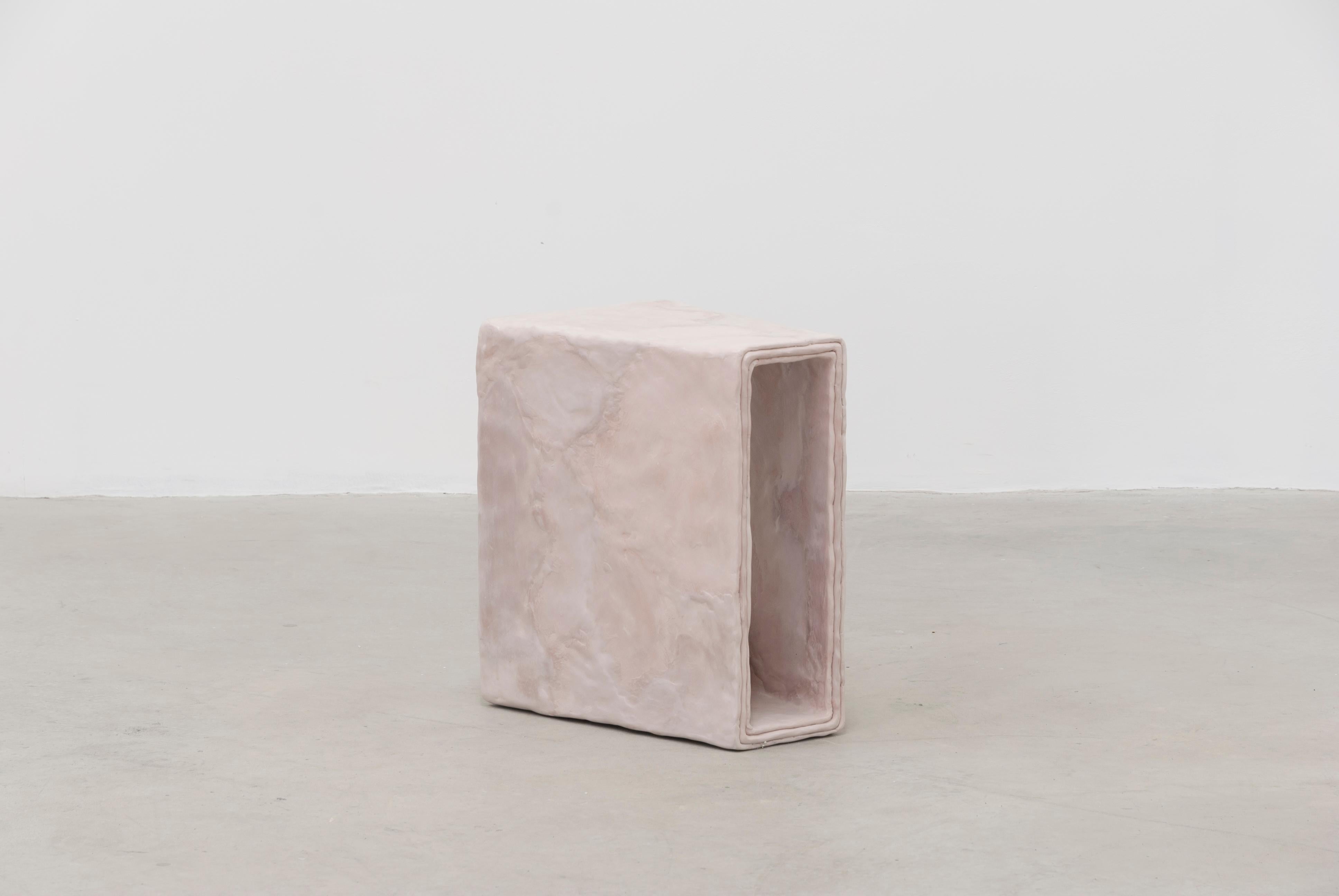 From the Plane collection - the Plane side table uses cement to create an unexpected, stone-like texture available in an array of pastel tones. Images shown in pink Plane.