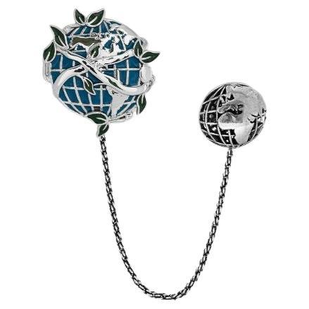 Planet Earth Pin with Enamel