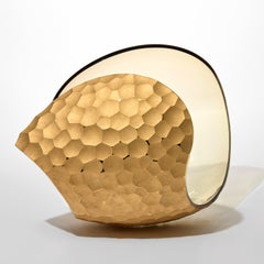 Planet in Cut Gold, a handblown glass & 23 carat sculpture by Lena Bergström