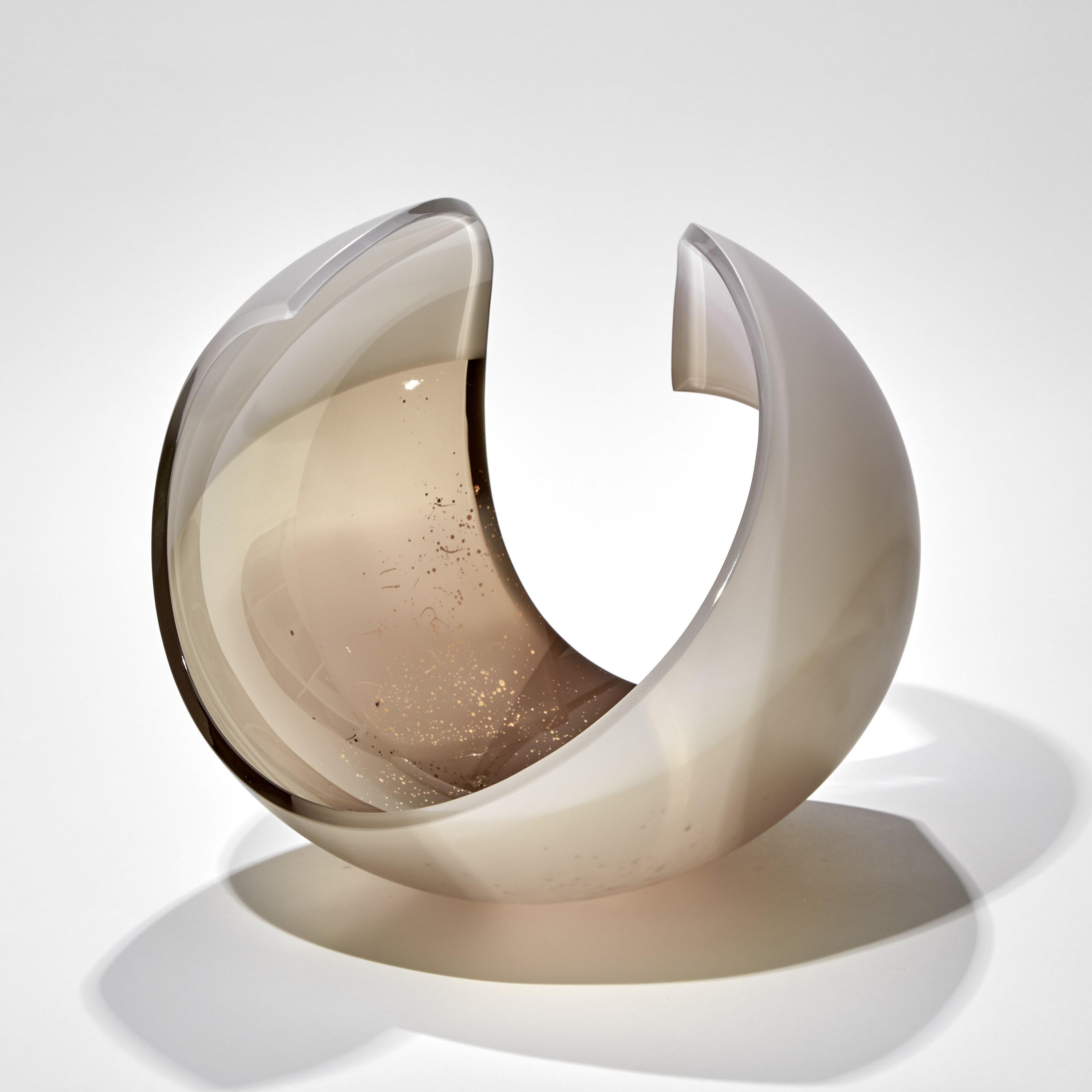 Swedish Planet in Pink, Bronze & Gold, Glass Sculpture & Centrepiece by Lena Bergström For Sale