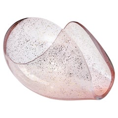 Planet in Pink & Gold, a Unique Glass Sculpture & Centrepiece by Lena Bergström