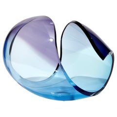 Planet in Turquoise & Purple, an Abstract Glass Centrepiece by Lena Bergström