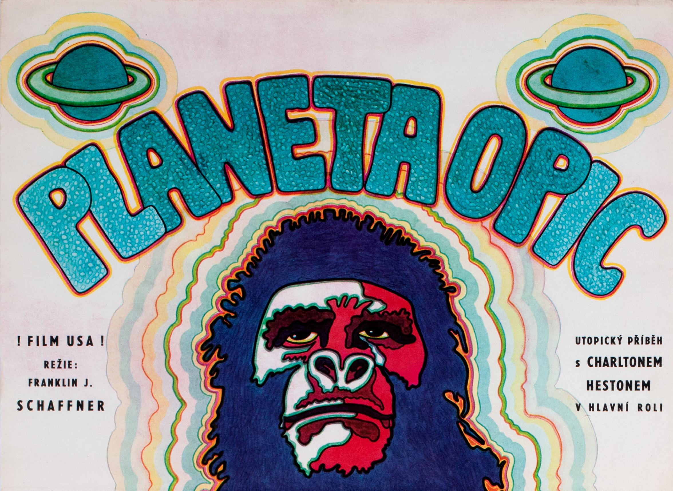 El planeta de los simios Cartel original de la película checa, Vratislav Hlavatý, 1970 Checo en venta