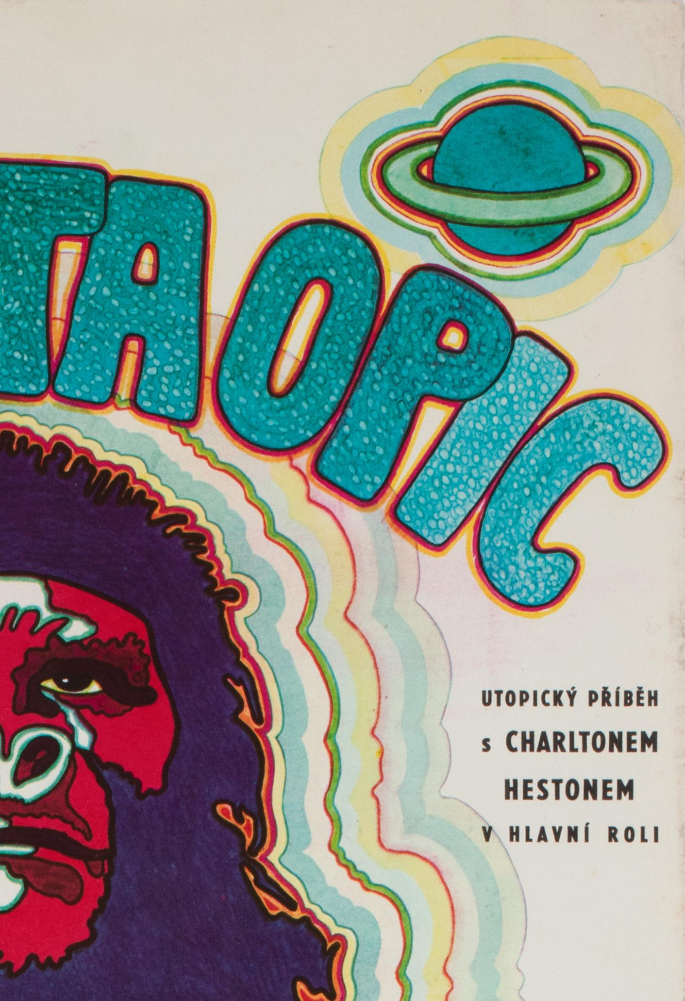 El planeta de los simios Cartel original de la película checa, Vratislav Hlavatý, 1970 en Excelente Estado en Bath, Somerset