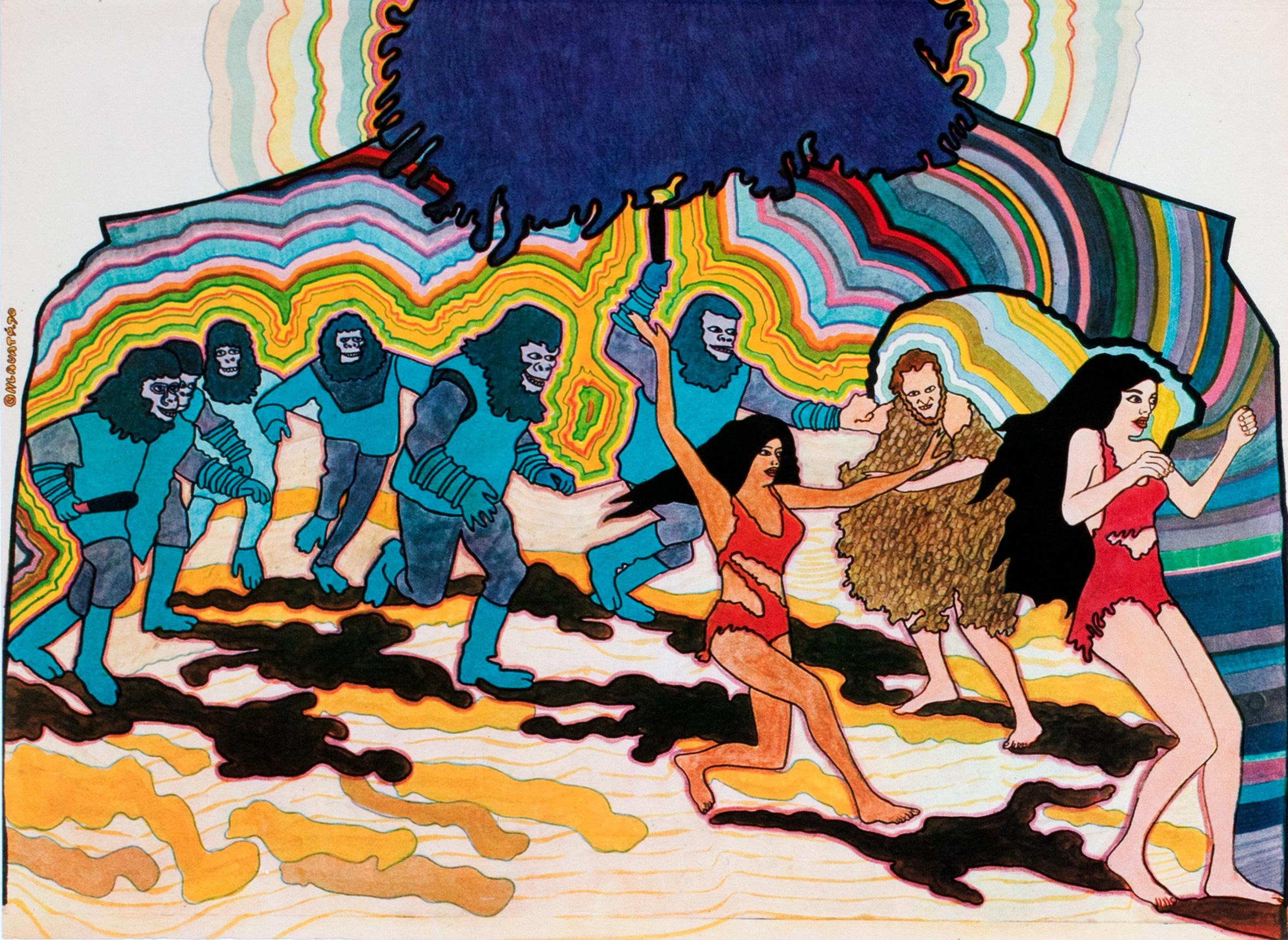 El planeta de los simios Cartel original de la película checa, Vratislav Hlavatý, 1970 en Excelente estado para la venta en Bath, Somerset