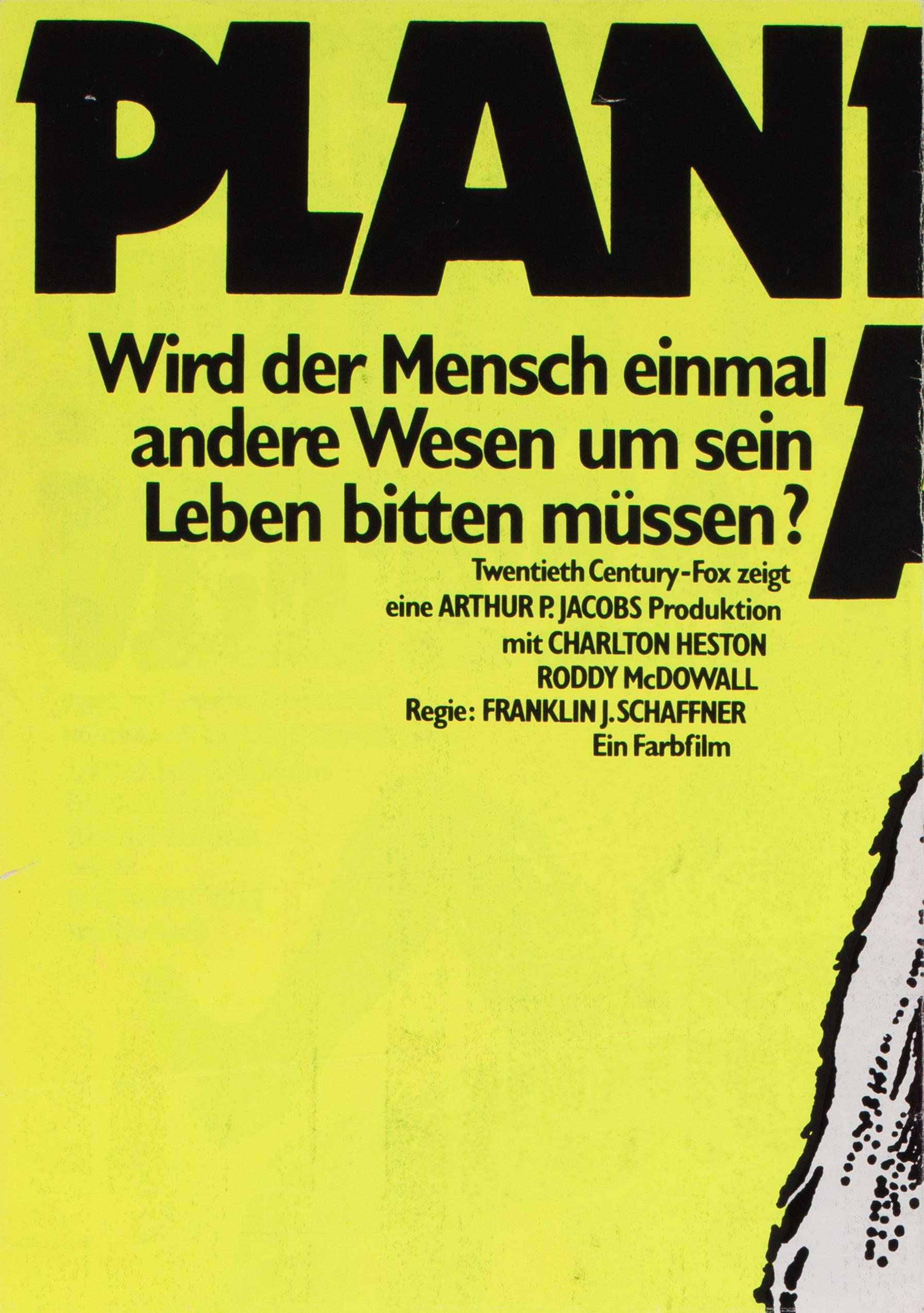 Paper Planet of the Apes R1975 East German Film Movie Poster For Sale