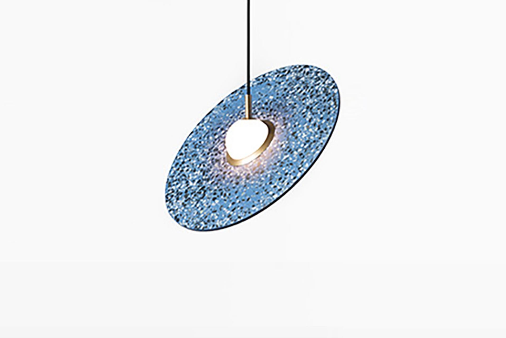 Industrial 'Planet' Terrazzo Pendant Lamp by Bentu Design 'White, Black, Red or Blue' For Sale