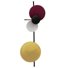 Planet Wall Lamp with Fig Purple Steel, Brass & Aluminum Disc by Mette Schelde