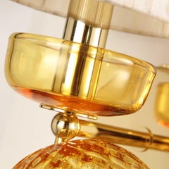 Aplique Siglo XXI 1 brazo Pantalla de Organza de Cristal de Murano Ámbar by Multiforme