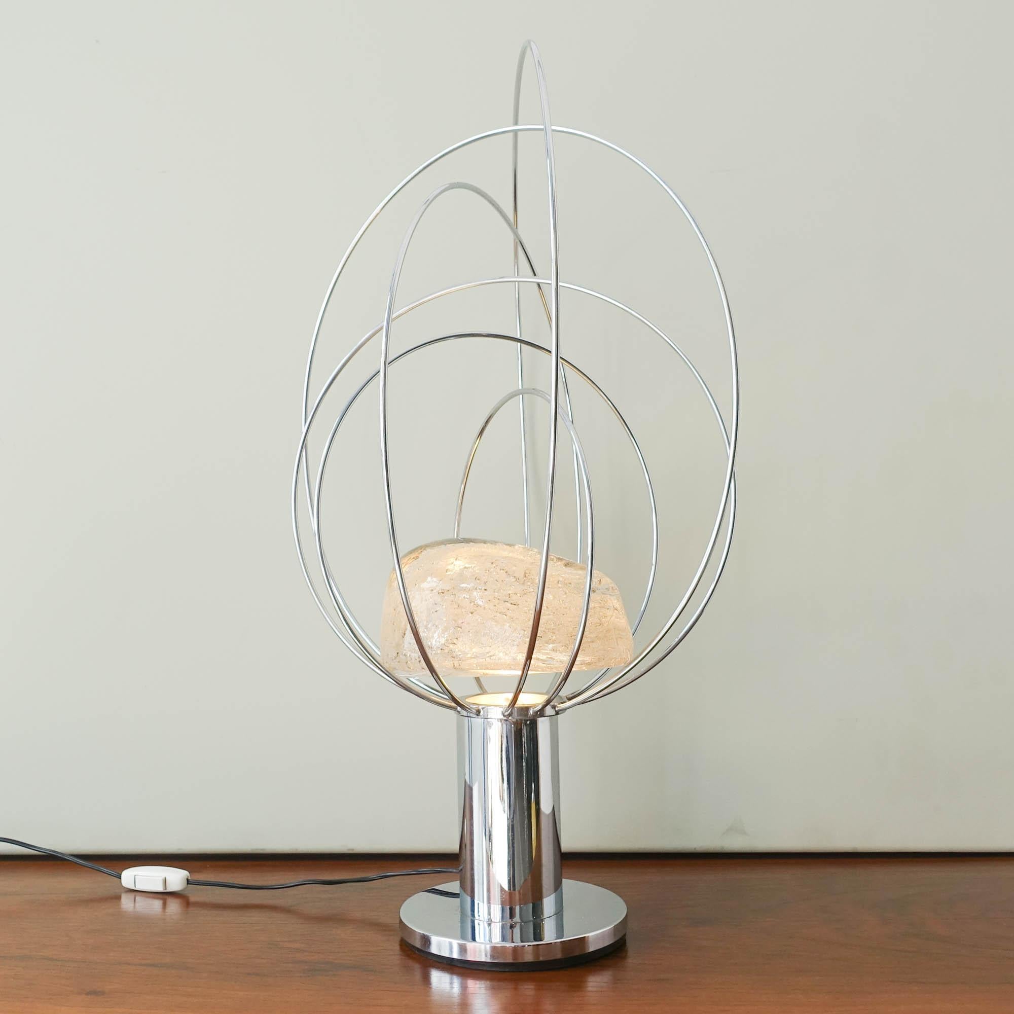 Mid-Century Modern Planeta Table Lamp by Angelo Brotto for Fase, c. 1975